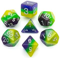 HD Polyhedral 7 Dice Set Yellow Gradients dice